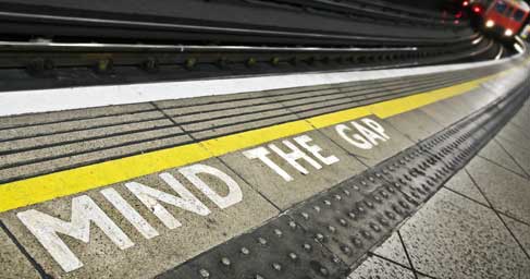 Mind the gap at train station