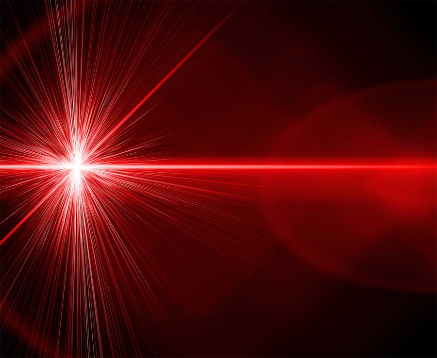 Focal point of laser