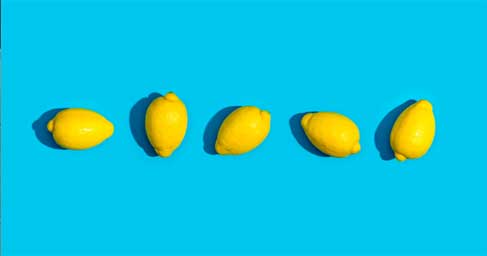 Lemons with blue background